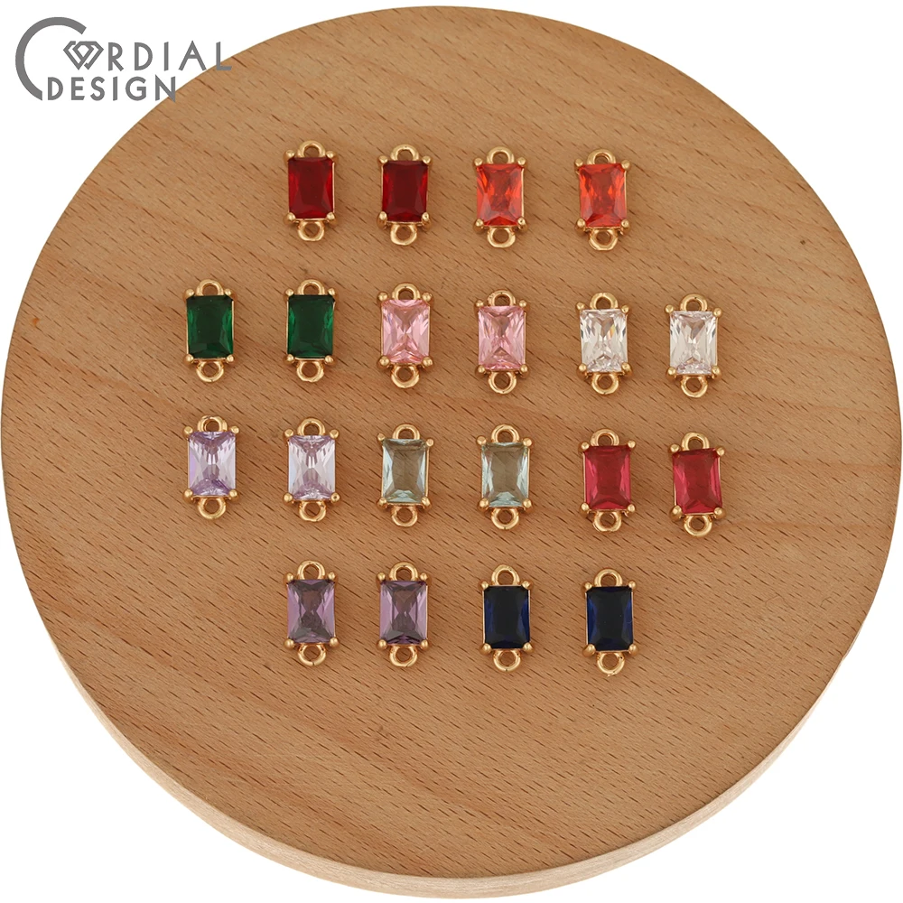 

Cordial Design 50Pcs 6*12MM Jewelry Accessories/DIY Connectors/Hand Made/Jewelry Findings & Components/CZ Charms/Earrings Making