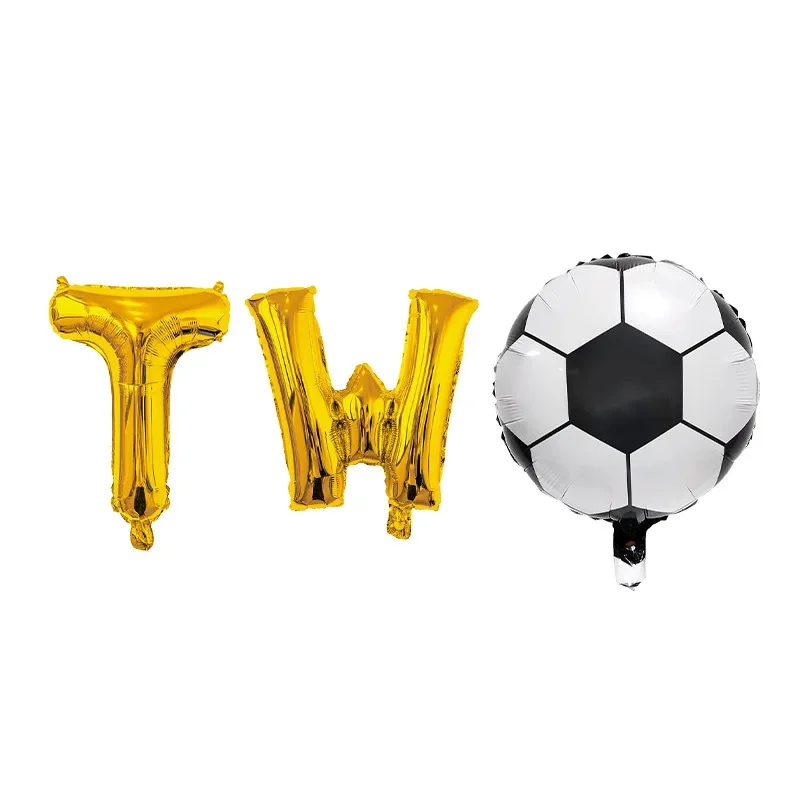 Disney Children's Birthday Party Football Trophy Design Gold One Two Football Aluminum Film Balloon Set