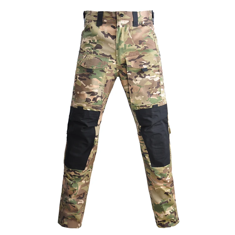 

Outdoor Men Combat Pants +Knee Pads Tactical Pant Hiking Camo Pants Sport Hunting Clothes Wear Resistant Multi-pocket Pants