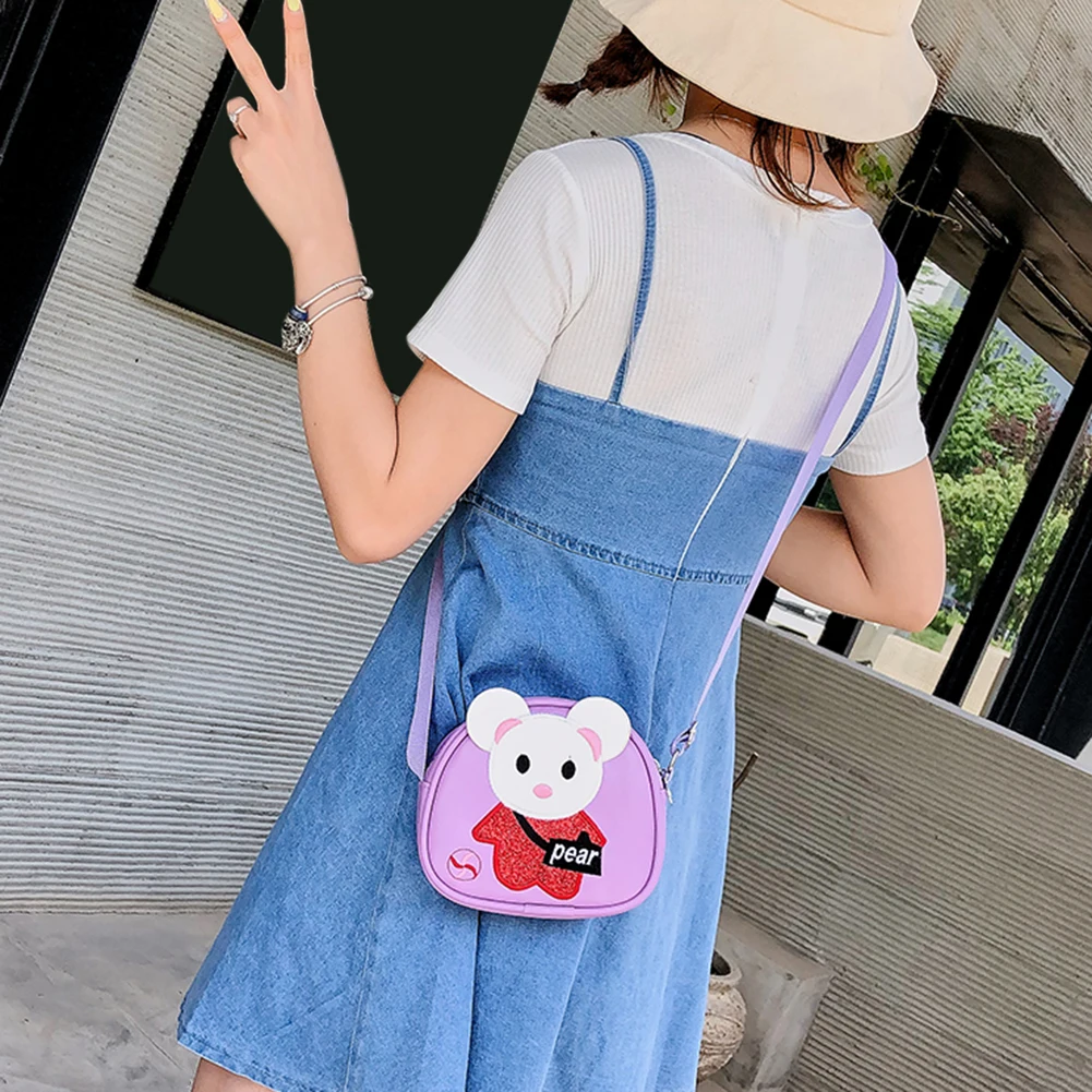 PU メッセンジャーバッグ 3D 漫画パターンかわいい子供ショルダーハンドバッグ調節可能なストラップミニショッピングショルダーバッグ少年少女のため