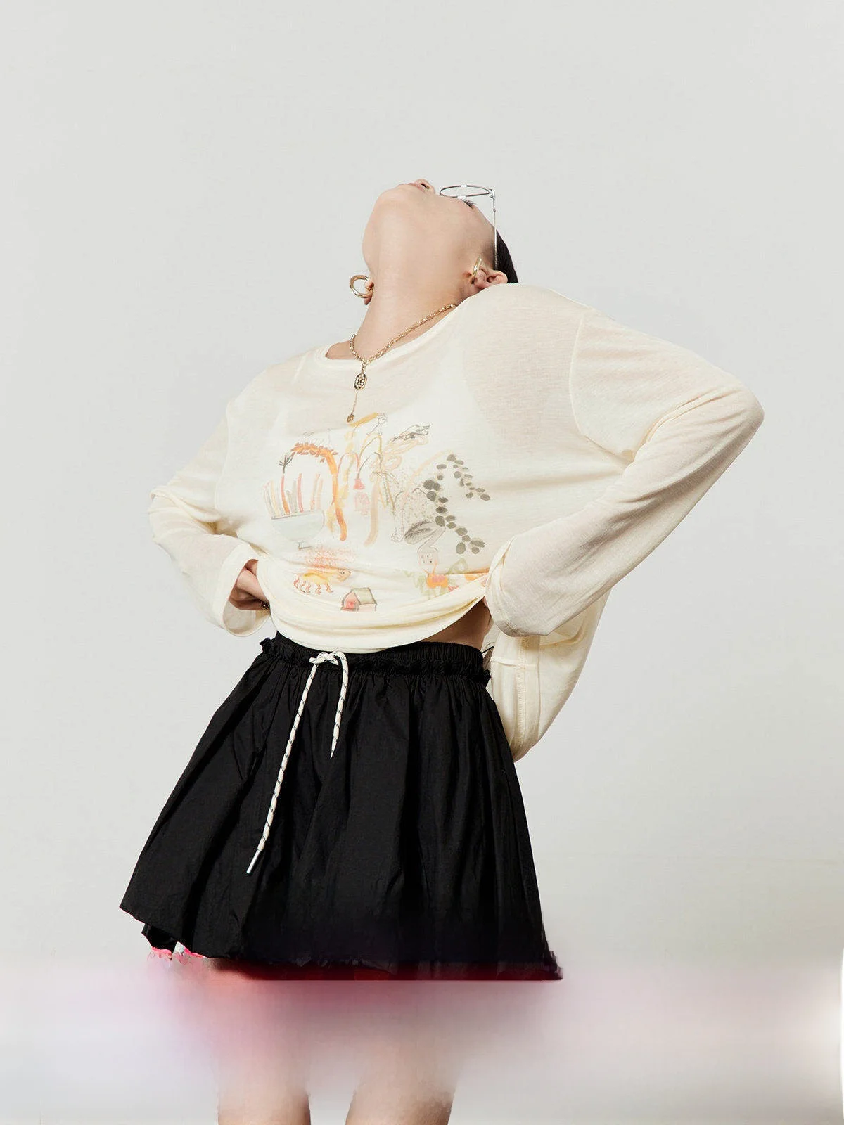 

Cherri Zhou Knitted Long Sve Women's T-irt Pastel Yellow Casual Summer New Sle Breathable Moisture ng round Ne Top