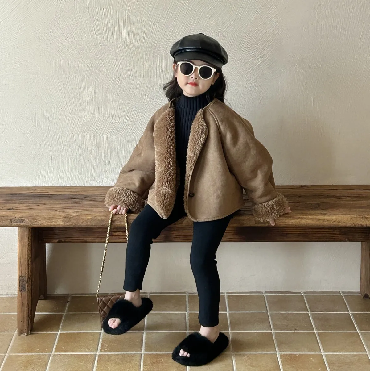 2024 Winter New Suede Fur Integrated Plush Brown Warm Thickened Jacket Warm Fashion All-match Coat Comfortable