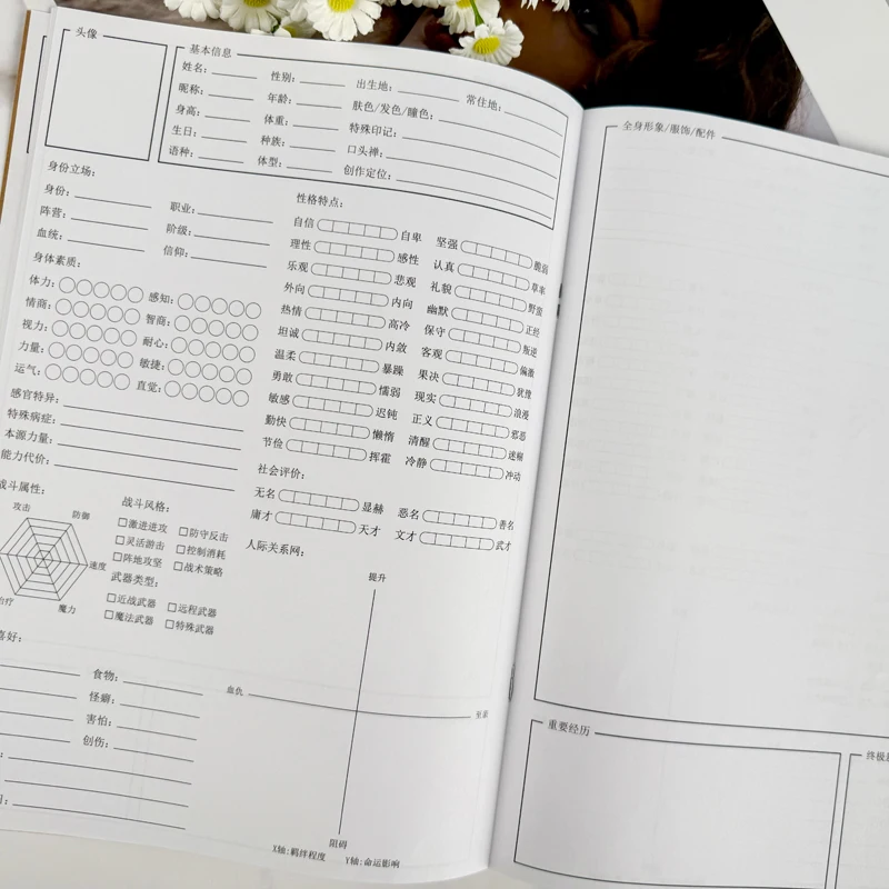 OC Character Setting Book 16k Two-dimensional Character Design Picture Book Copy  Character Setting Painting Picture Book