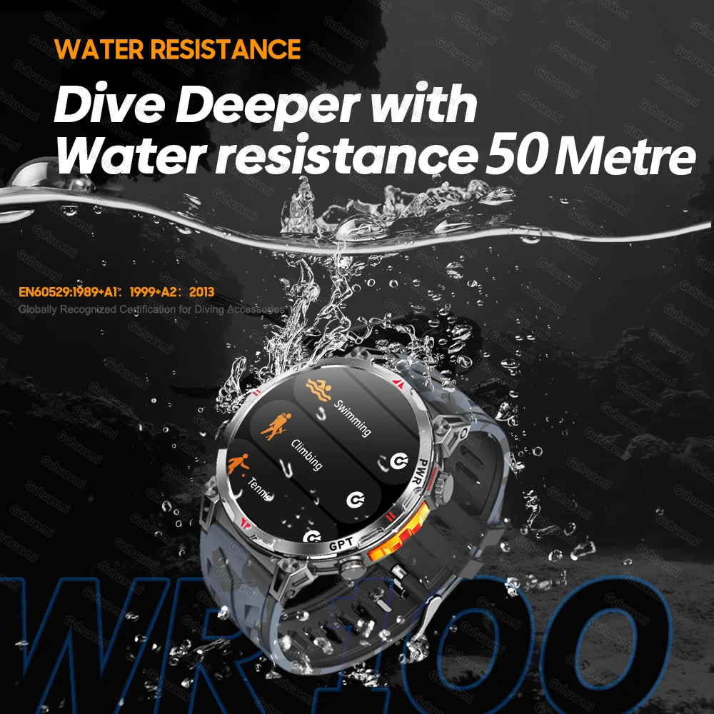 2025new esportes ao ar livre gps smartwatch ciclismo corrida nadar gps pista bússola altímetro chat gtp 5atm à prova dwaterproof água chamada smartwatch masculino