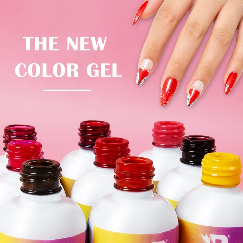 BOZLIN 15Ml เจลสีเล็บ Polish Soak Off UV Gel สีสันสดใสเคลือบเงากึ่งถาวร Base Top Coat 126สี red Salon เจล Lacquer