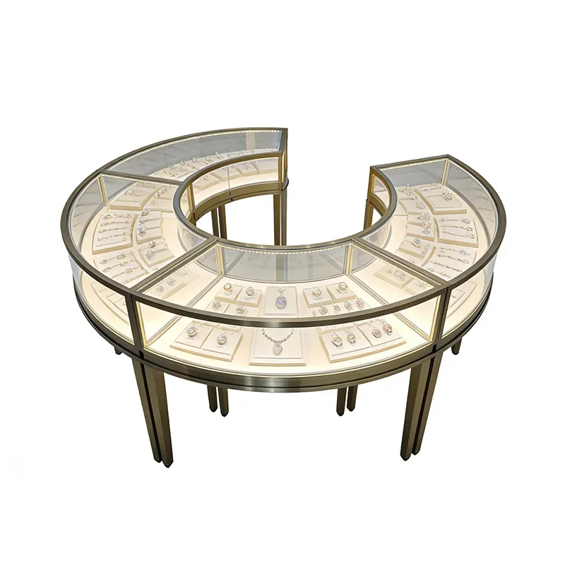 Fan jewelry cabinet stainless steel display cabinet shopping mall supermarket