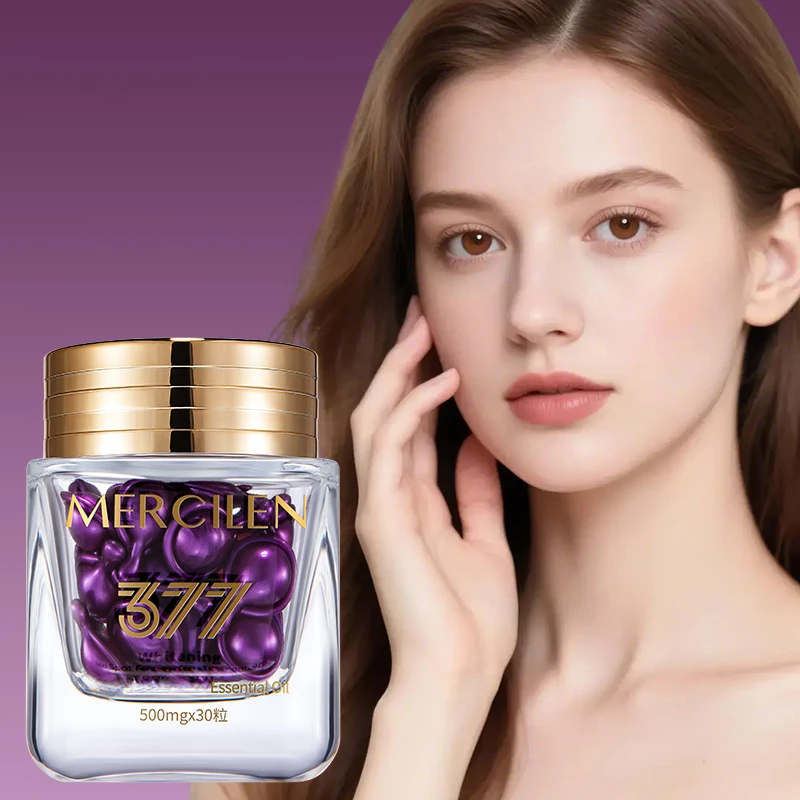 Mercilen Moisturizing Essence Oil 30 Capsules, Containing Vitamin E and Plant-Based Squalane, Deeply Hydrates and Nourishes Dry Skin, Brightens Dull Skin, Evens Out Skin Tone, Makes Skin Look Younger, Suitable for All Skin Types, Portable Travel Skincare Product