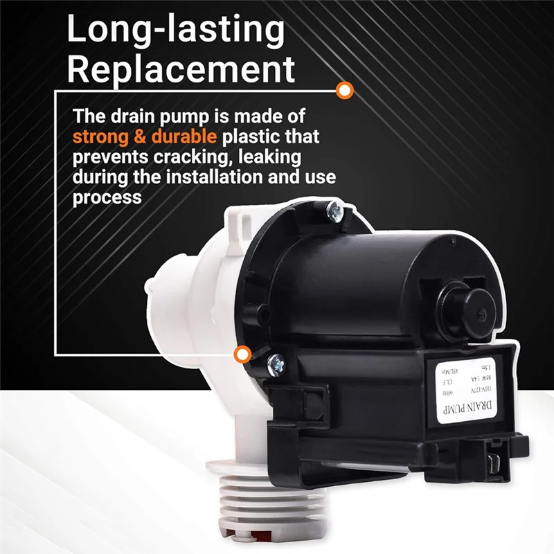 F-T W10391443 For Whirlpool Front Load Clothes Washer Drain Pump Assembly   Replacement Model 3020184 120V