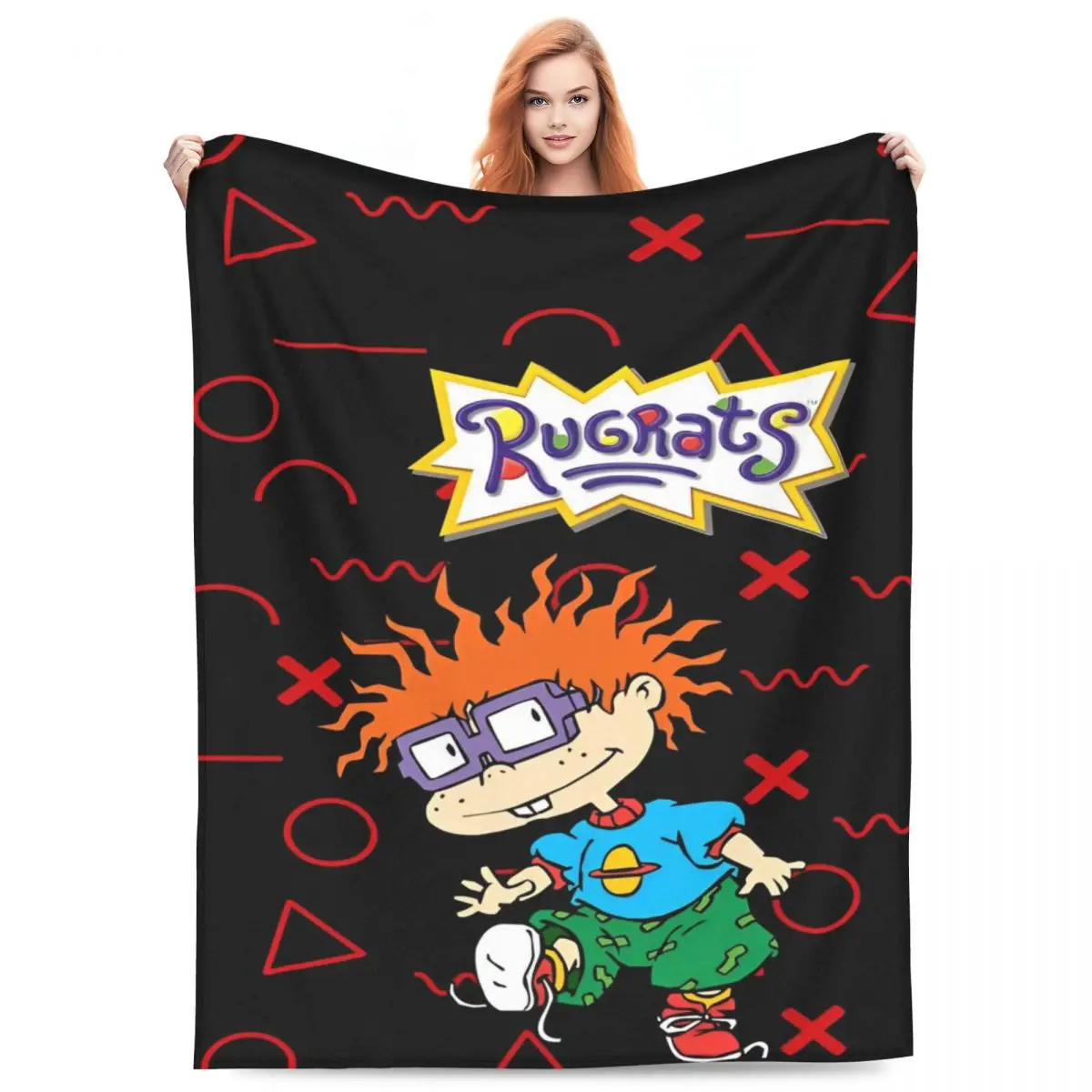 

Multifunction Rugrat Reptar City Destroyer Child Cartoon Blanket Merch Room Decorative Throw Blanket Soft Coral Fleece Plush
