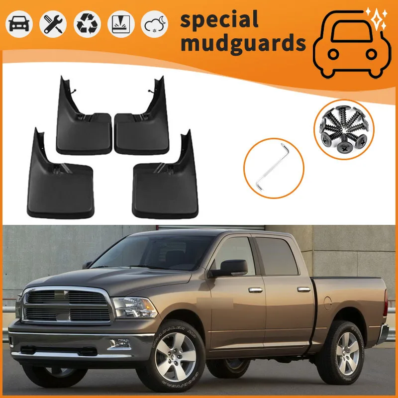 

For the 09-23 Dodge Ram Mudguards Fender Mudflaps Front Rear Flares Splash Guards Cover Car Accessorie