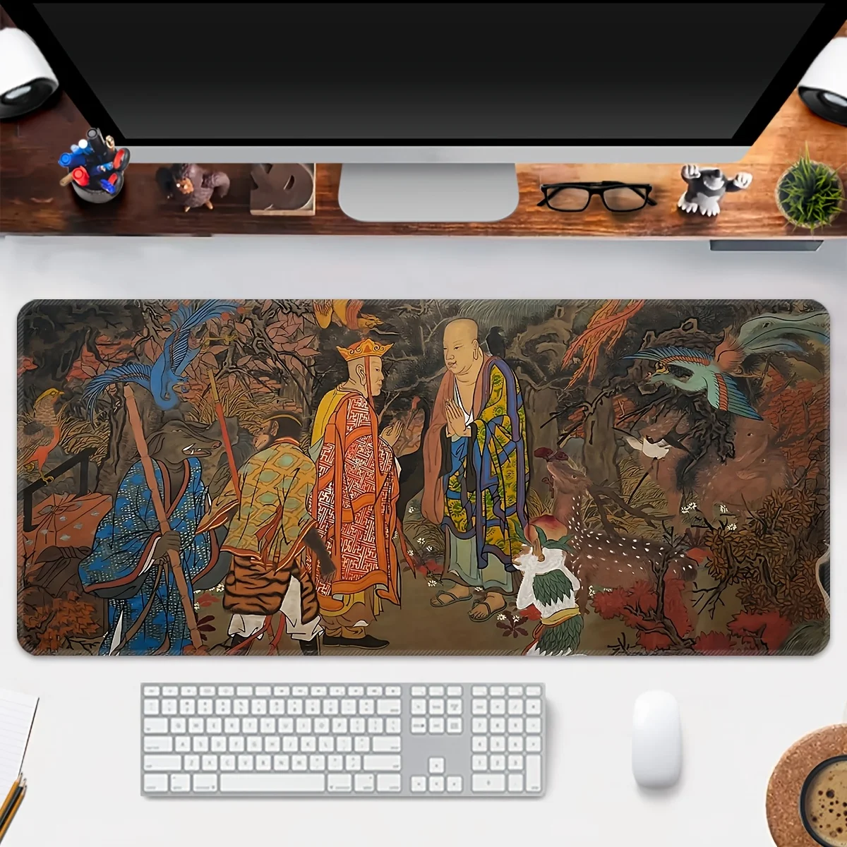 Sun Wukong Design Gaming Mouse Pad Extra Large Mousepad Non-slip Rubber Base Table Mat Rug Desktop Pads Precision Stitched Edges
