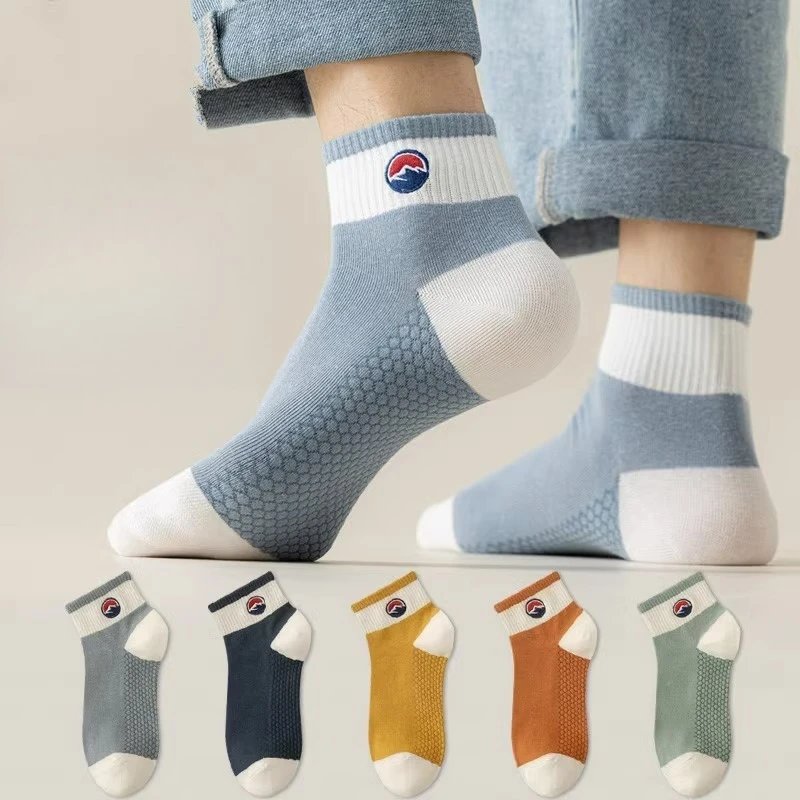 

1 Pairs Fashion Sports Men Socks Summer Thin Colorful Low Cuff Socks Absorb Sweat Breathable Short Socks