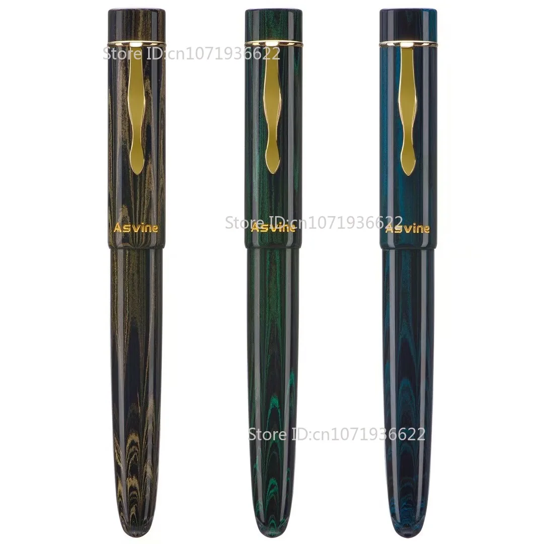 Asvine C2000 Classic Ebonite Cumberland Hard Rubber Fountain Pen NO.8 EF/F/M/1.1 Nib Smooth Student Stationery Writing Pen