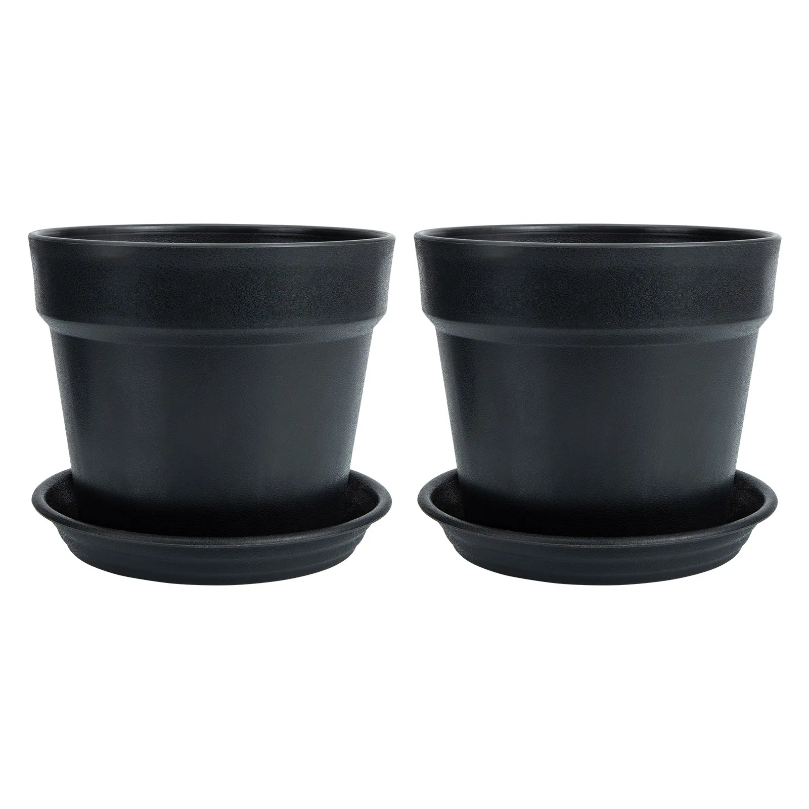 2Sets PP Plastic Flower Pots Resin Planter for Succulents Orchid Aloe Snake Plant with Drainage Holes Decorative Garden Home