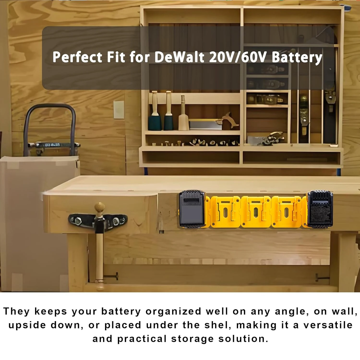 10er-Pack Batteriehalterungen passend für Dewalt 20V 60V Batterien DCB200 DCB201 DCB202 DCB203 DCB204 DCB205 DCB206 DCB208 – Detail 6