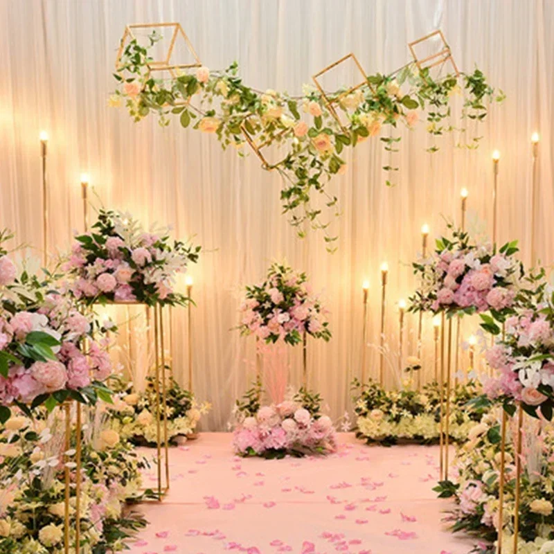 

Artificial Flower Rose Pompom Table Centerpiece Flower Ball Decor Wedding Backdrop Silk Floral Bouquet Decorate Photography Prop