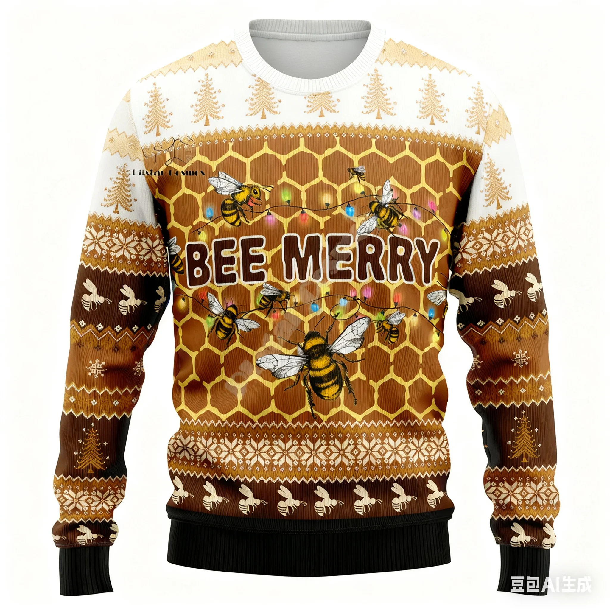 2026 Kerst Kerstman Graffiti Vintage Retro Winter Lelijke Trui 3 Dprint Harajuku Trui Casual Grappige Lange Mouwen