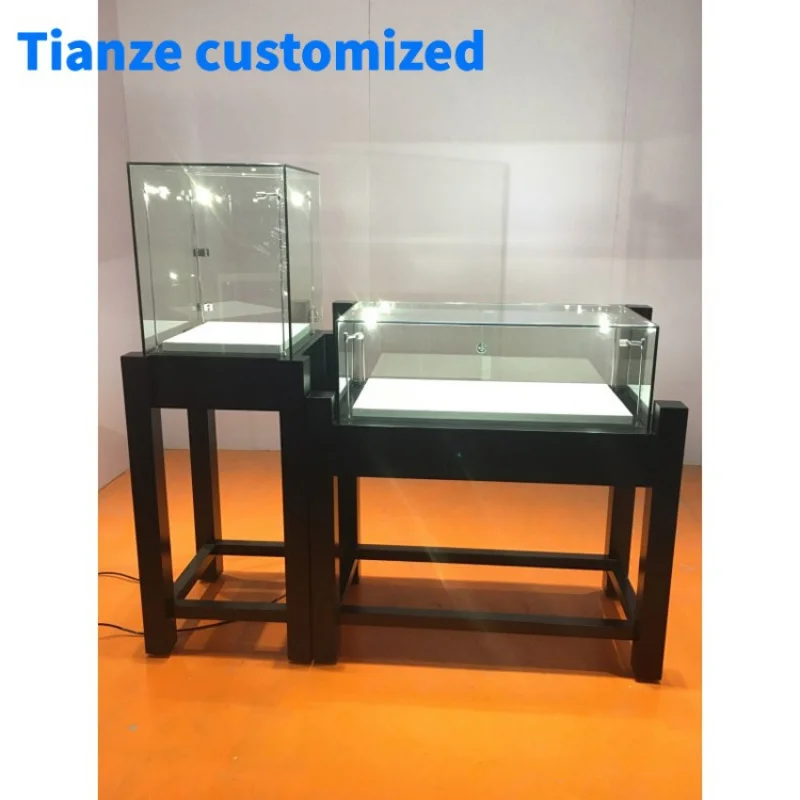 [Customized]Safe glass wood  jewelry display counter shop counter design