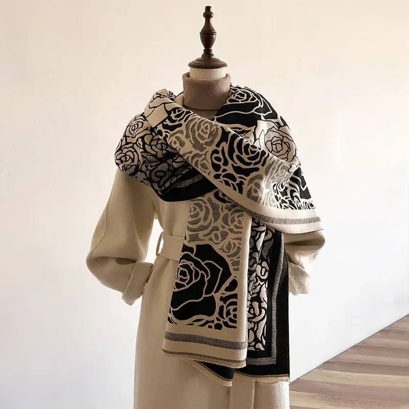 المرأة تقليد الكشمير وشاح تطول وسميكة الدافئة شال مطبوعة نمط شال الشتاء المرأة وشاح شال جديد