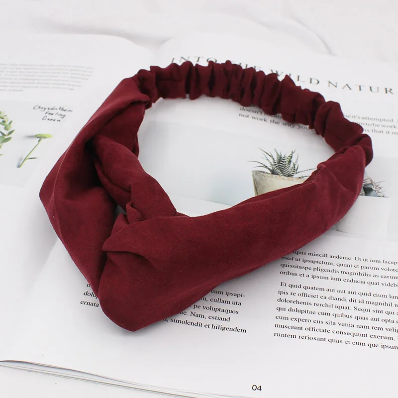 Girl Hair Tie Cross Design Lady Elegant Headband For Women Hair Holder Rope Female Hair Accessories Bandanas S12X03