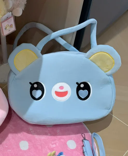 Plush Portable Messenger Travel Bag Japanese Cute Two-color Large-capacity Bags for Women Versatile Sweet Casual Travel Tote