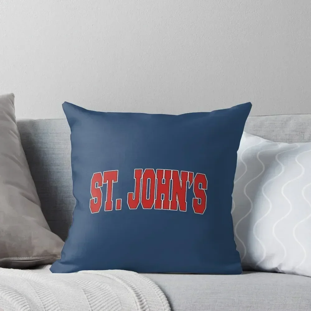 

St John S Canada Varsity Style Vintage Retro Canadian Sports Throw Pillow luxury sofa pillows pillow