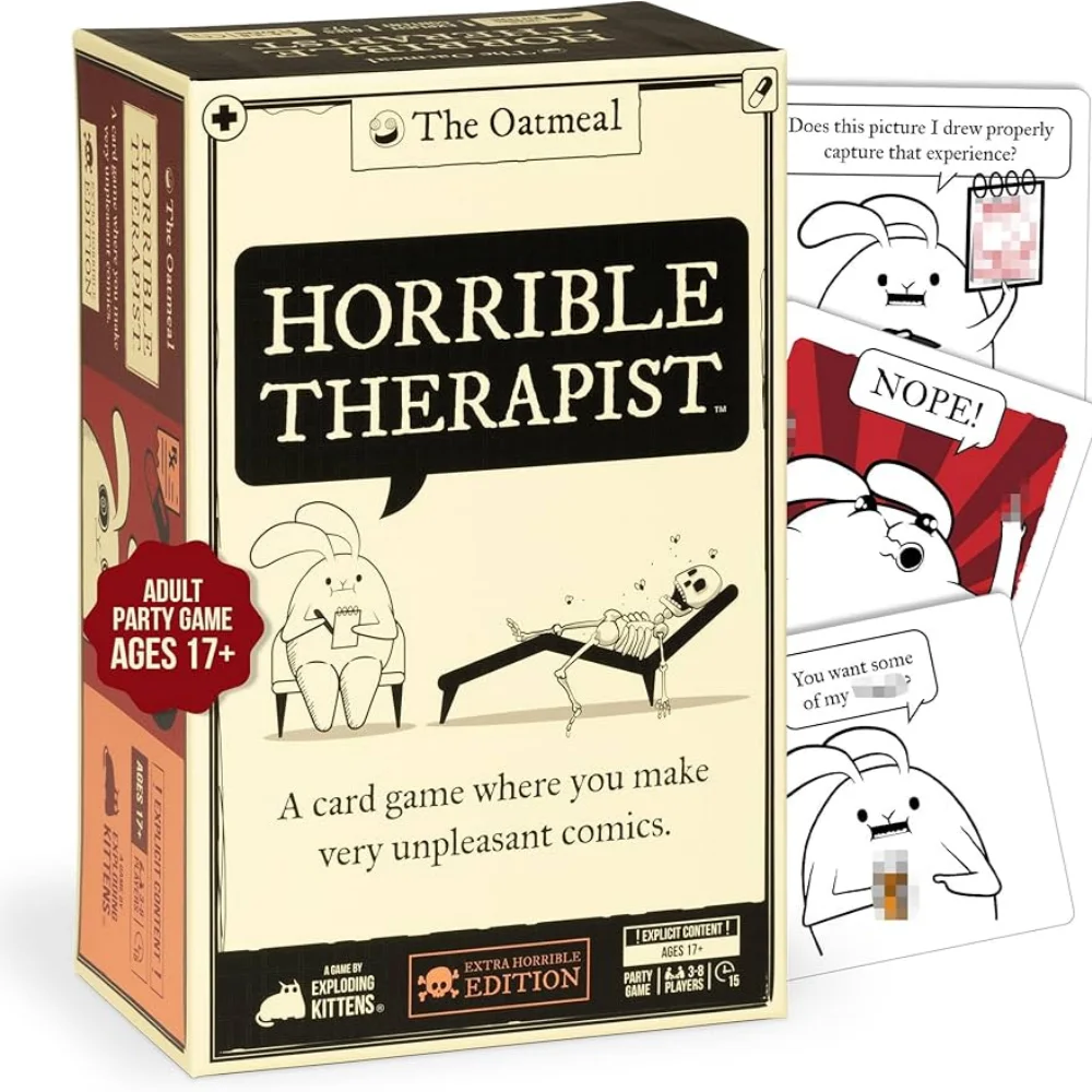 Juego de cartas "Terapeuta Terrorífico". Un juguete de mesa para reuniones familiares y fiestas. Regalos para Año Nuevo y Navidad.