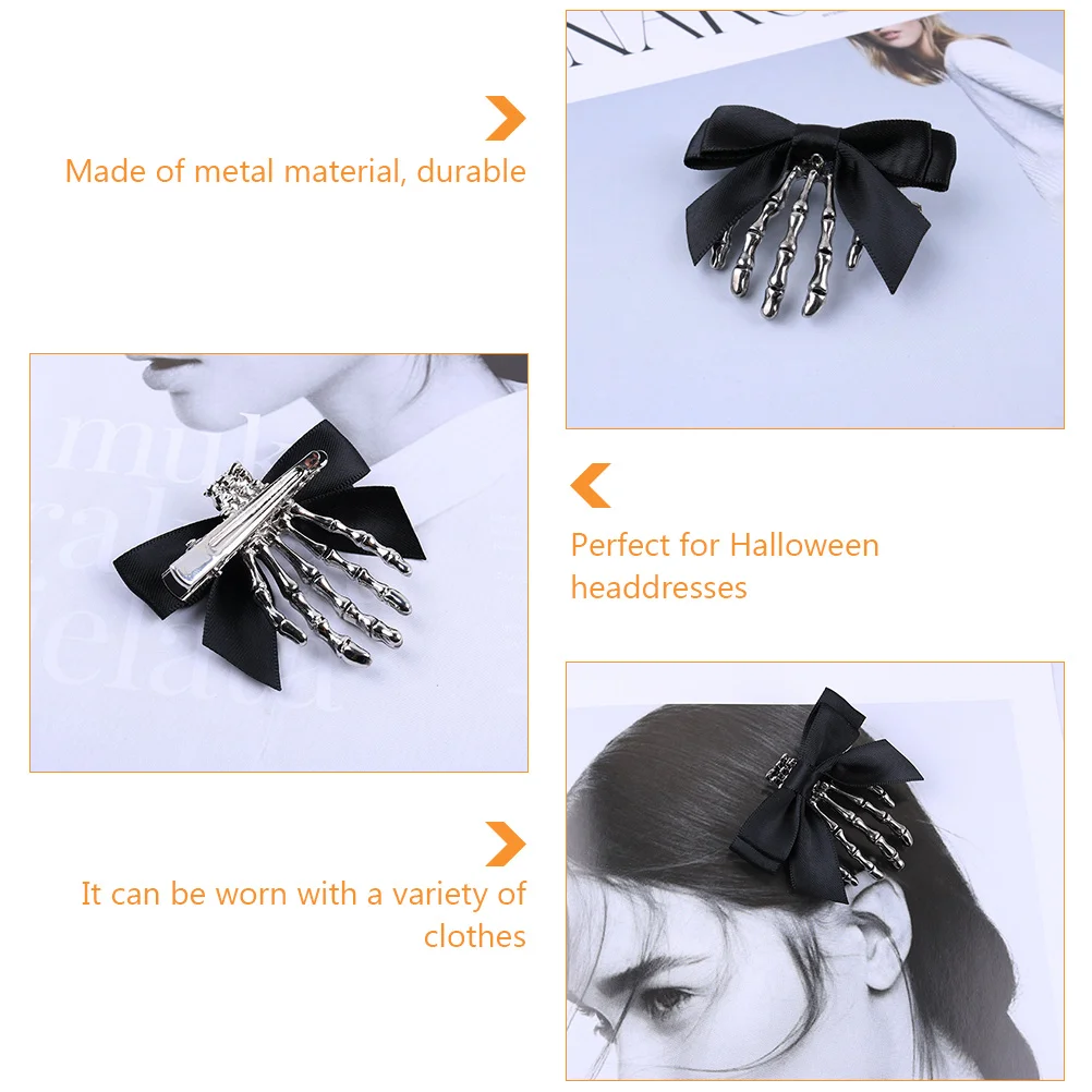 

4 Pcs Ghost H Hair Clips Styling Metal Rhinestones Barrettes Halloween Party Halloween Hairpins Supplies Hairpins Gifts