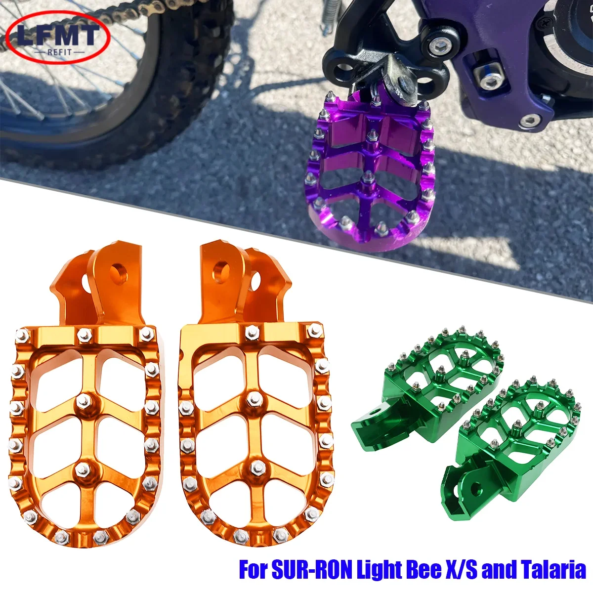 CNC-Fußrasten Fußrasten ruht Pedale für Sur-Ron Motocross Surron Surron Light Bee S Light Bee X Off-Road elektrische Fußpedale