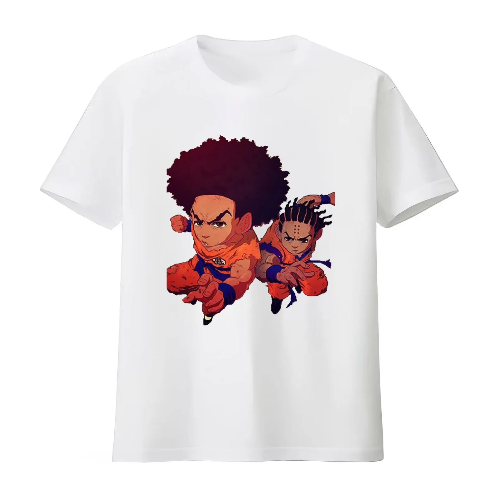 The Boondocks manga T-Shirt Summer Casual Cotton Tee Oversized Streetwear Tops Vintage Graphic Print Loose Fit Short Sleeve