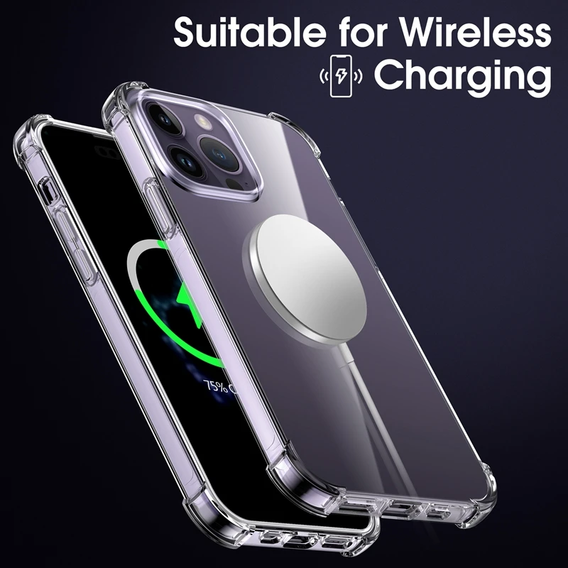 Funda de teléfono transparente a prueba de golpes para iPhone, carcasa trasera de silicona transparente de lujo para iPhone 11, 12, 13, 14, 15 Pro