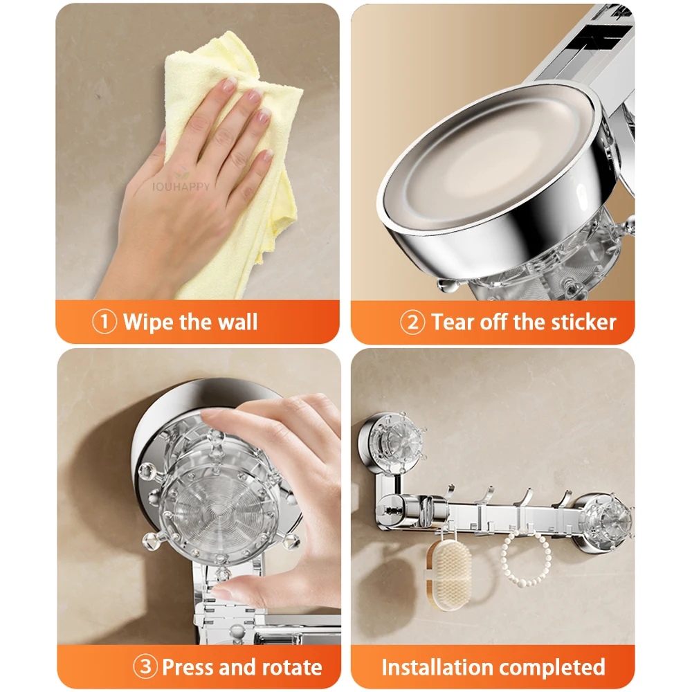 浴室ホルダー強力な吸盤ユニバーサル 4 点インターフェース多機能使用壁掛け浴室キッチンアクセサリー