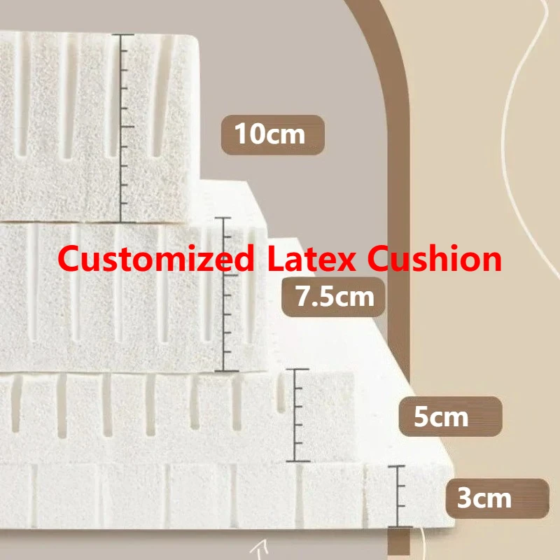 Customized Natural Latex Floor & Chair Seat Cushions, Soft Comfort Pad for Office Sofa Home, Hip Support for Students Adults