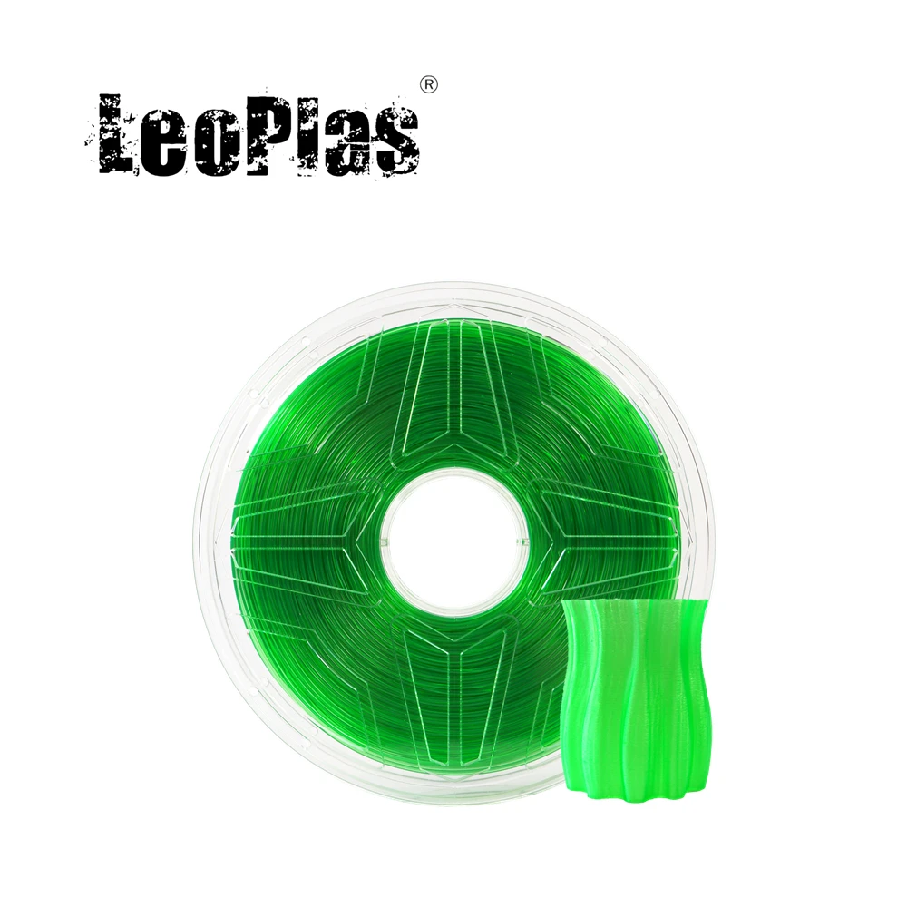 LeoPlas Clear Green PETG Filament Transparent 1.75mm 1kg For 3D Printer Consumables Printing Supplies Plastic Material