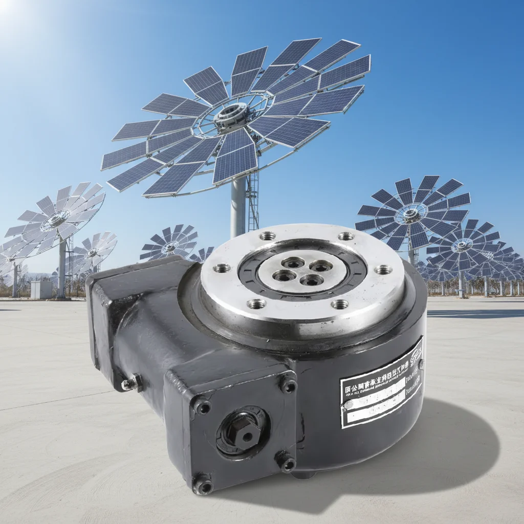 Small Slewing Drive 3 Inch Single Axis Enclosed Housing Worm Gear 24V DC Motor For Solar Tracker