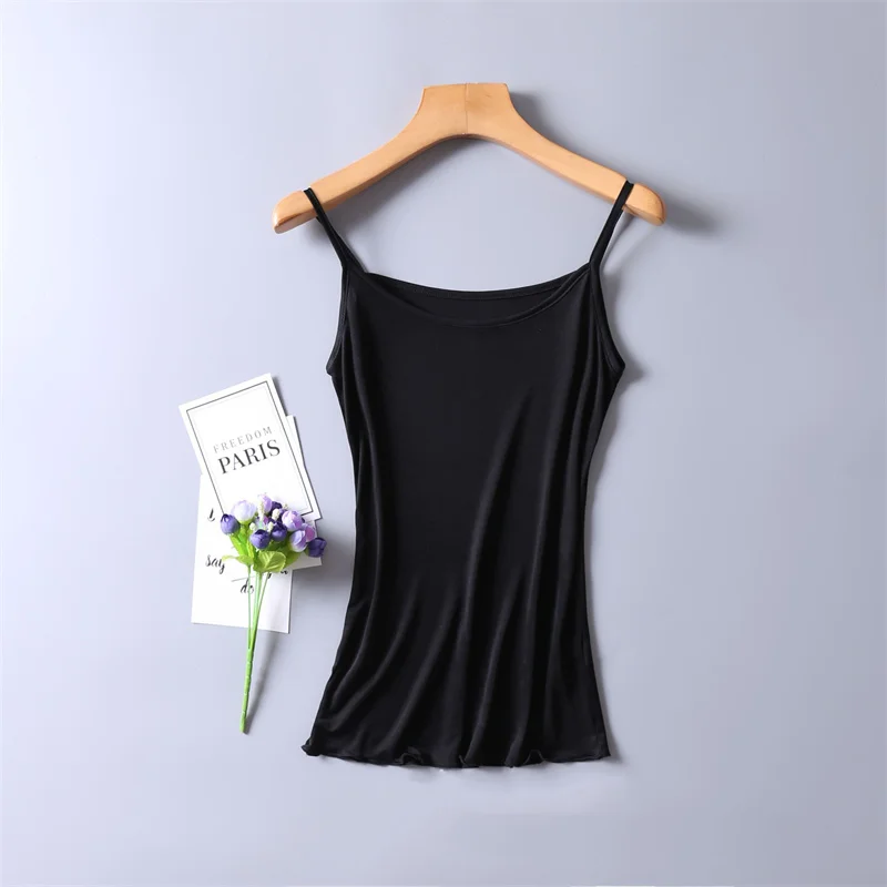 NEW Summer 100% Natural Mulberry Silk Strap Top Women Halter U Neck Solid Cami Vest Sleeveless Silk Tank Tops Ladies Camisole