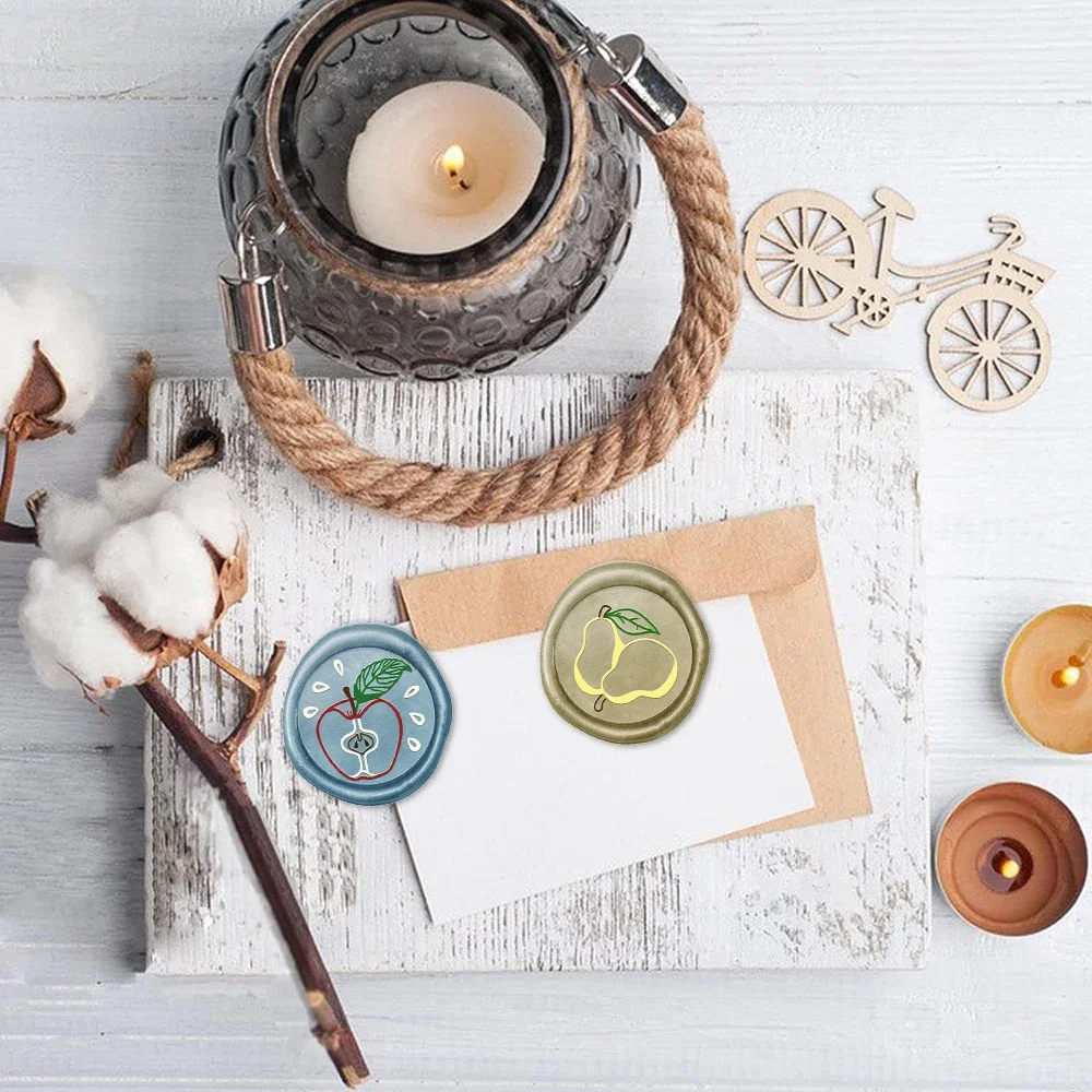 Wax Seal 25mm Removable Brass H ead Fruit Flower Pattern For Decorating Invitations, Notebooks, Gifts, Perfume Bottles, Envelope