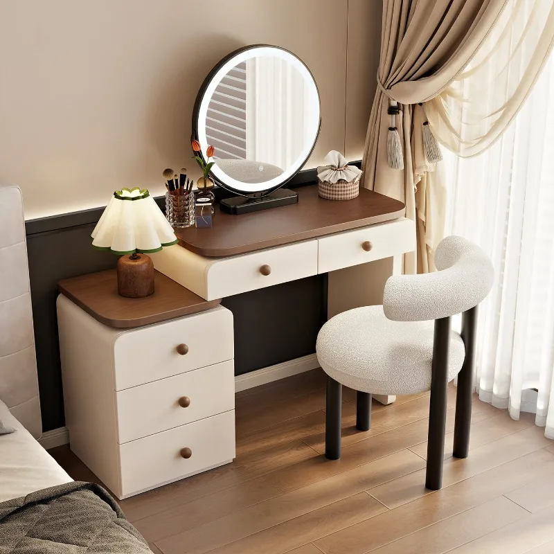 

Wooden Makeup Vanity Table Big Size Bedroom Universal Organizer Cute Dressing Table Storage Comoda Pra Quarto Unique Furniture