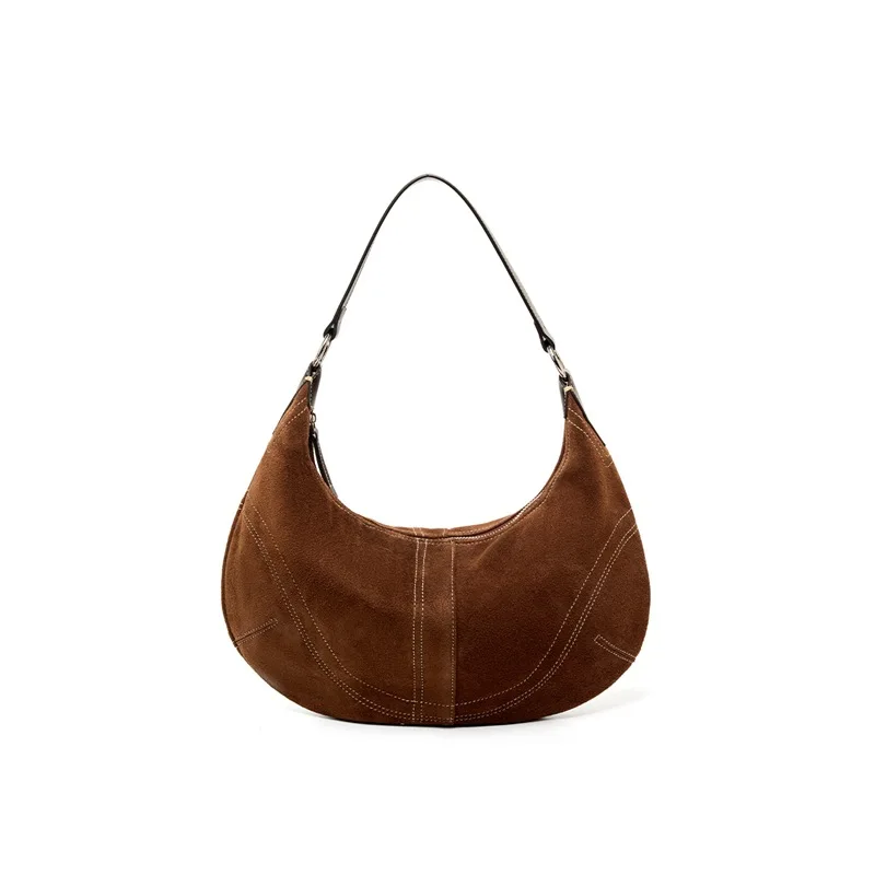 

Vintage Faux Suede Cowhide Leather Women Hobos Shoulder Bag Brand Design Ladies Handbag New Winter Female Commute Tote Bags