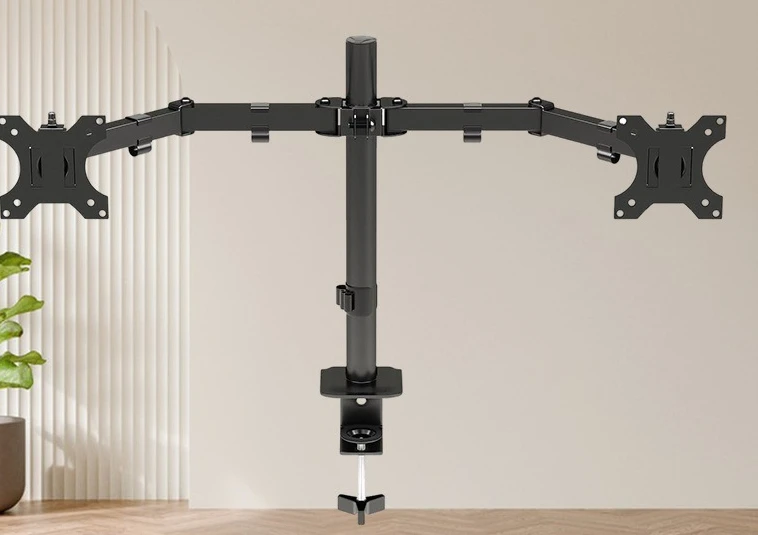 Dual / Quad Monitor Desk Stand, Height Riser Rotatable Multi Screen Desktop Bracket for Office Use