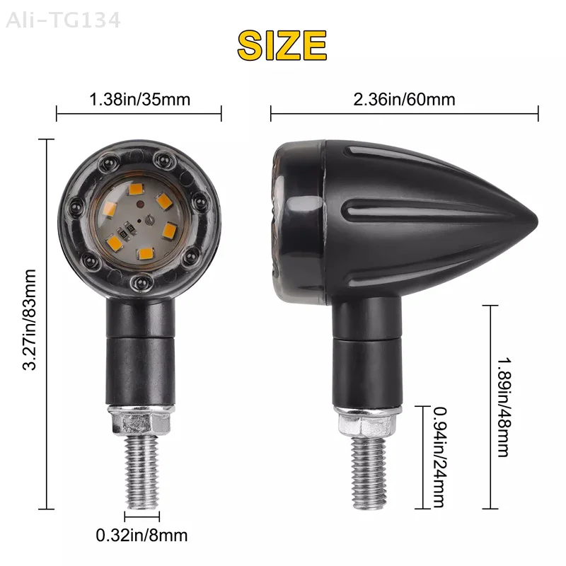 4 قطعة دراجة نارية رصاصة الفرامل تشغيل بدوره إشارة الذيل ضوء دراجة نارية LED أضواء المؤشر الخلفي الذيل ضوء قطع غيار الدراجات النارية