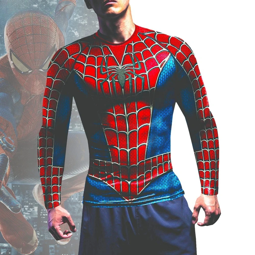 

Short-Sleeve Compression T-Shirt - 3D Web Print Athletic Top, Form-Fitting Performance Tee for Gym & Casual Daily Wear