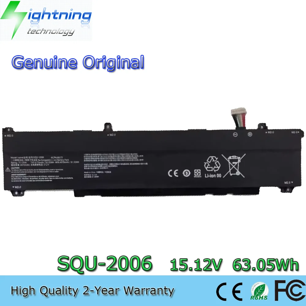

Новый оригинальный аккумулятор для ноутбука SQU-2006 15,12 В 63,05 Втч для серии ThundeRobot 16 911X