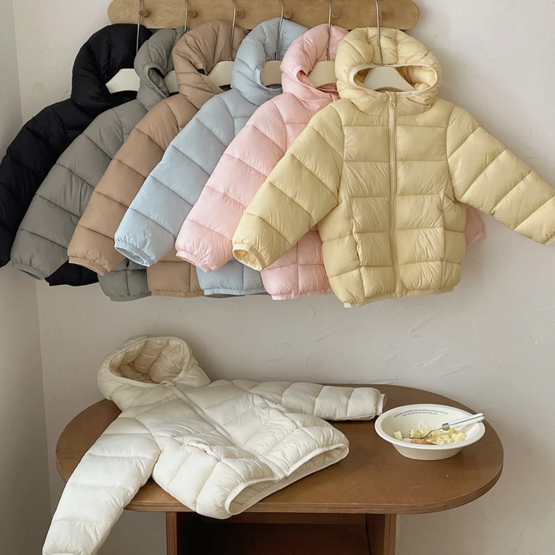 2-6Y Winter Children's Jacket Solid Boys Girls Clothes Fashion Warm Basic Kids Outwear Thicken Child's Coat Zip