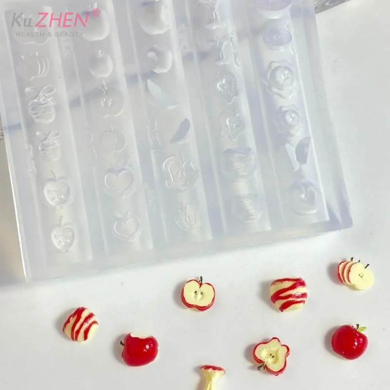 Moule à ongles 3D en Silicone, animaux mignons de dessin animé, bricolage, conception de fruits, moule Transparent, outils de conception de manucure, décoration Nail Art