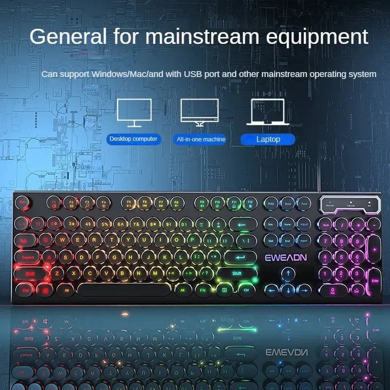 Wired Mechanical Keyboard RGB ABS Keycaps Gaming Mouse Keyboard Earphone Set Floating Keycap Gamer Laptop Gifts