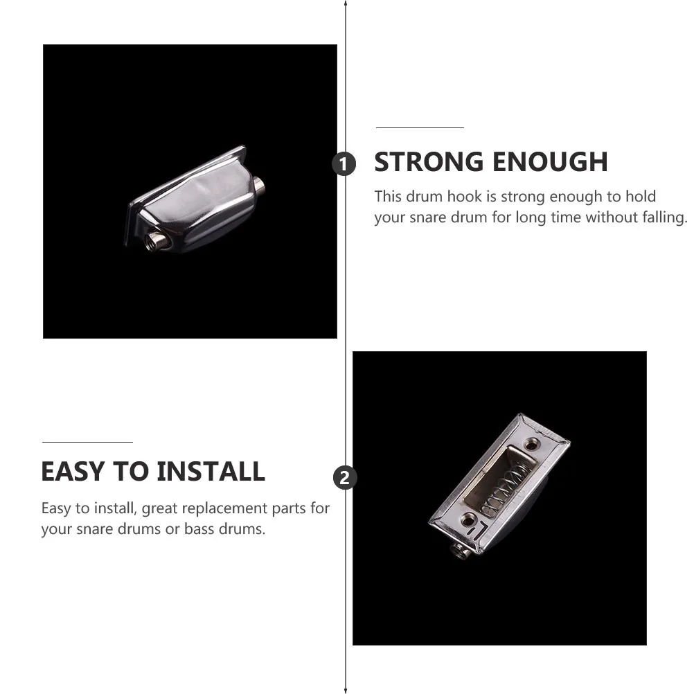 

2Pcs Durable Iron Snare Drum Lug Claw Hook Strong Hold Multi Jobs Suitable for Bass Drums Easy to Install Metal Parts