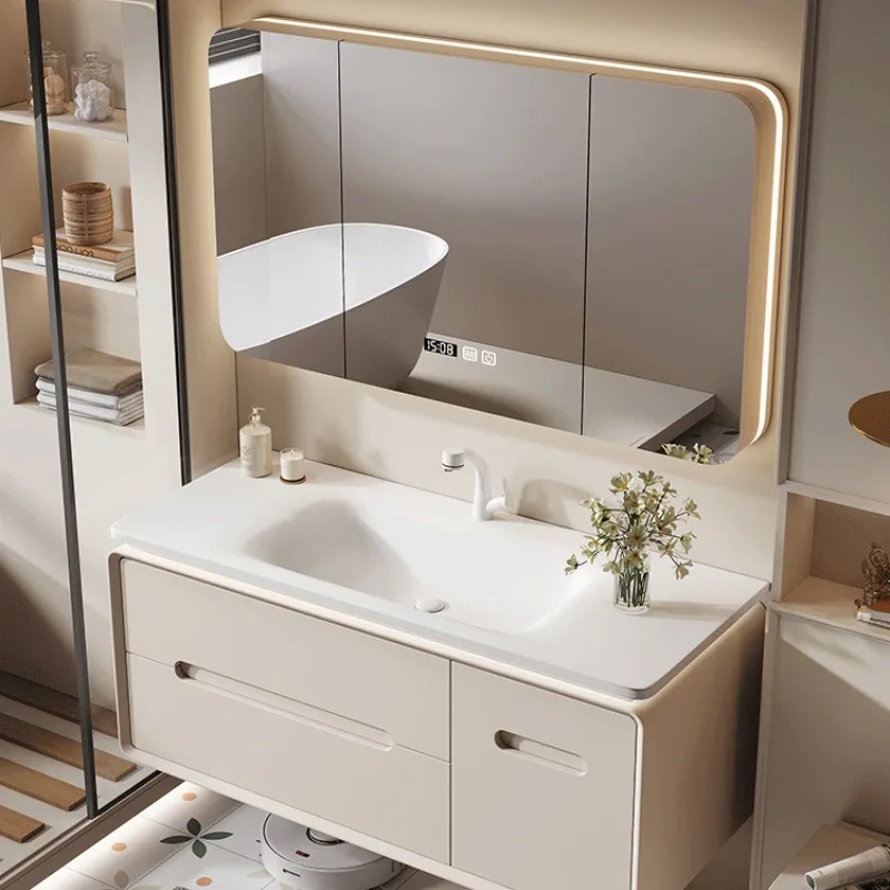 Narrow Vanity Bathroom Cabinet Washbasin Storage Closet Corner Drawer Bathroom Cabinets Mirror Muebles Hogar Home Furniture