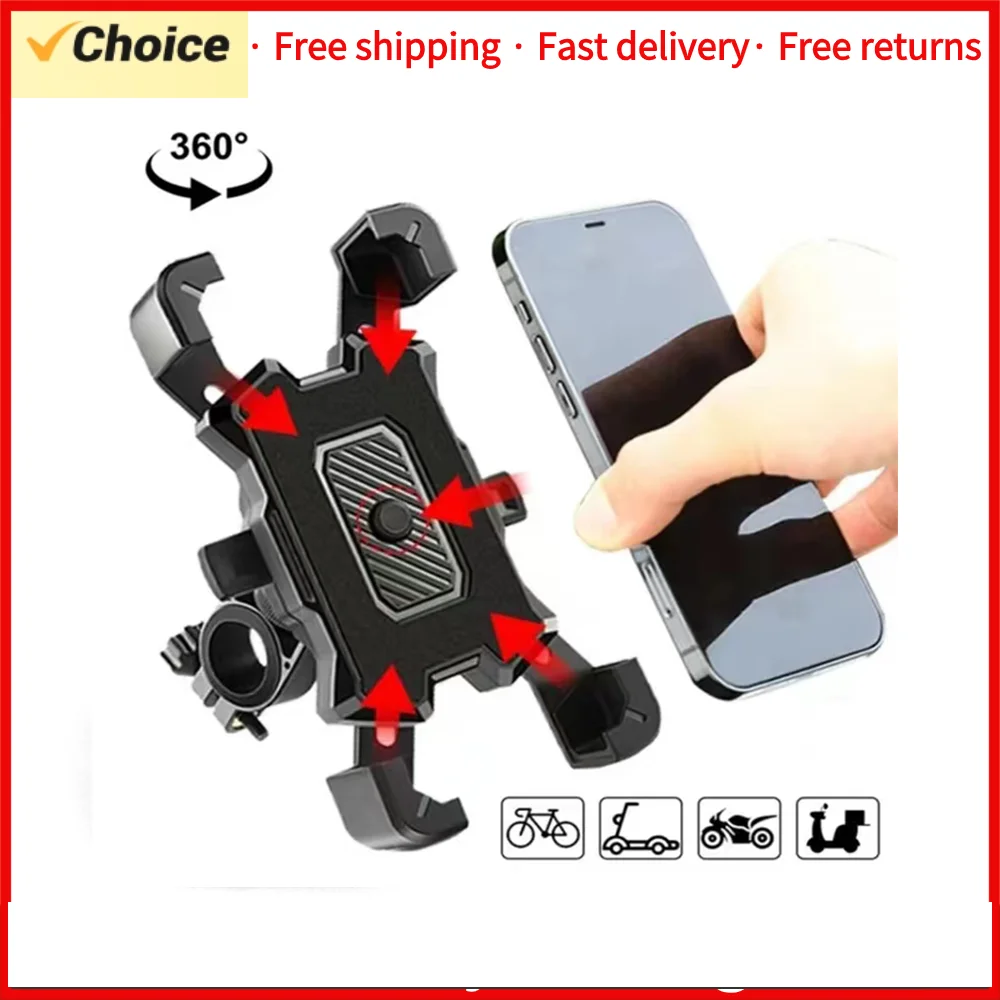 360 Degrees Bicycle Motorcycle Rack Phone Holder for Outdoor Cycling and Commuting bike phone holder Shockproof Bracket GPS Clip