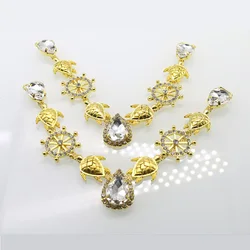 New Gold Turtle Burnt Welding 2Pcs/Lot206MMDIY Water Diamond Shoe Chain Beach Herringbone Drag Decoration Accessories